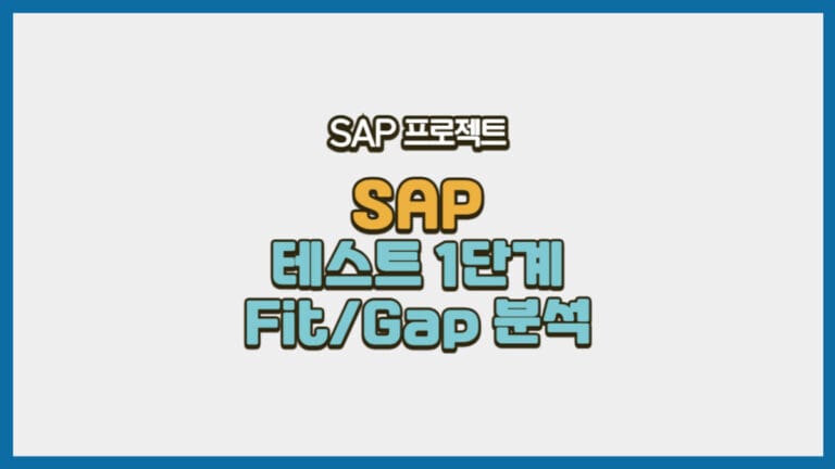 SAP 테스트_Fit/Gap 분석